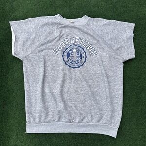 Vintage Georgetown Sweatshirt Sweater Cutoff Medium Grey Pullover USA Single